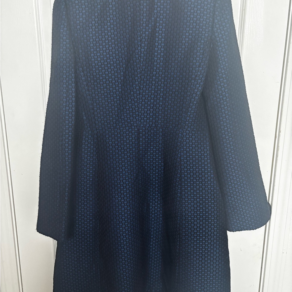 Emporio Armani Blue Wool Jacquard Mid Lengtb
A-Line Coat - Picture 9 of 9